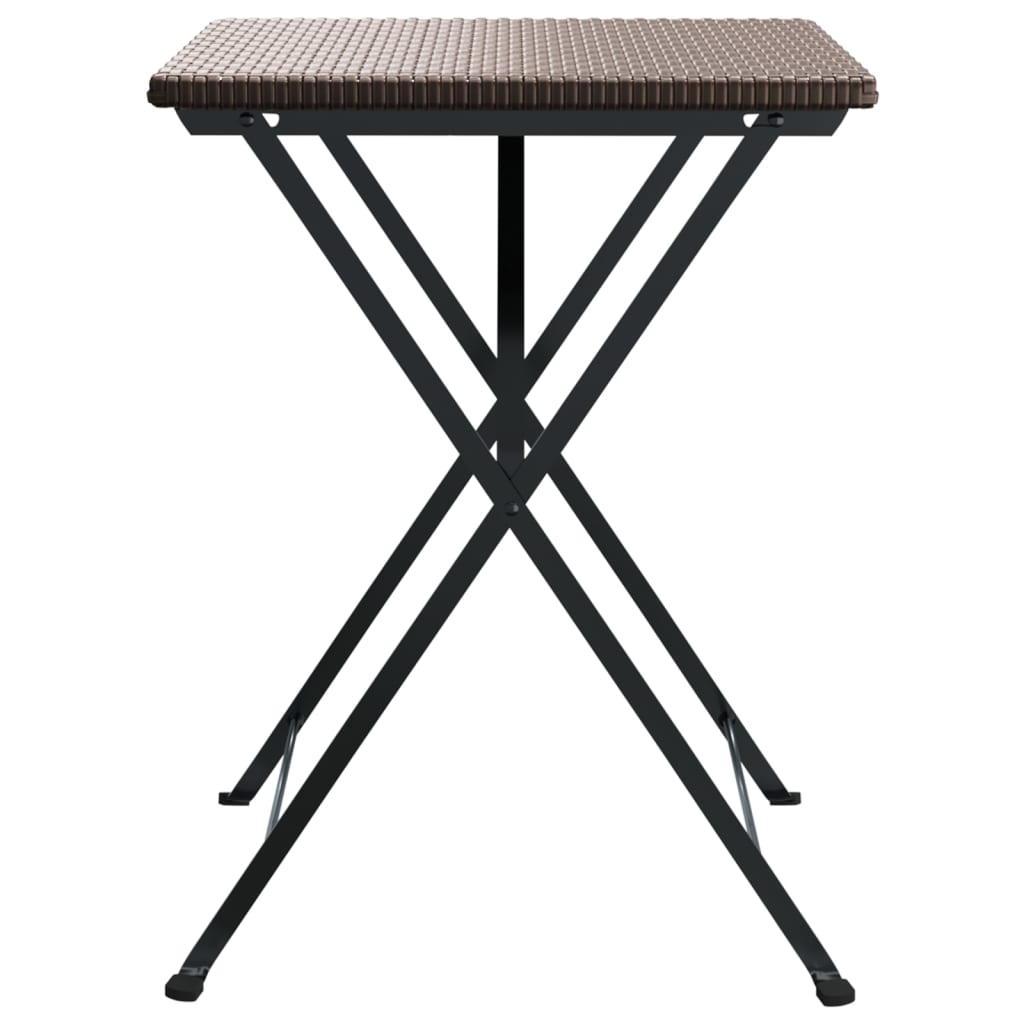 Tavolo Pieghevole da BistrÃ² Marrone 55x54x71 cm Polyrattan