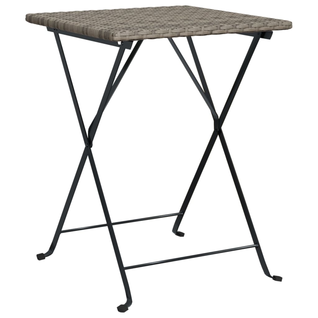 Tavolo Pieghevole da BistrÃ² Grigio 55x54x71 cm Polyrattan