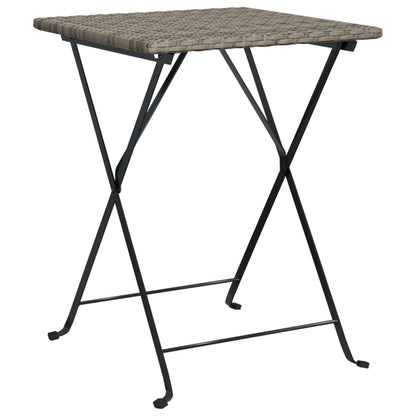 Tavolo Pieghevole da BistrÃ² Grigio 55x54x71 cm Polyrattan