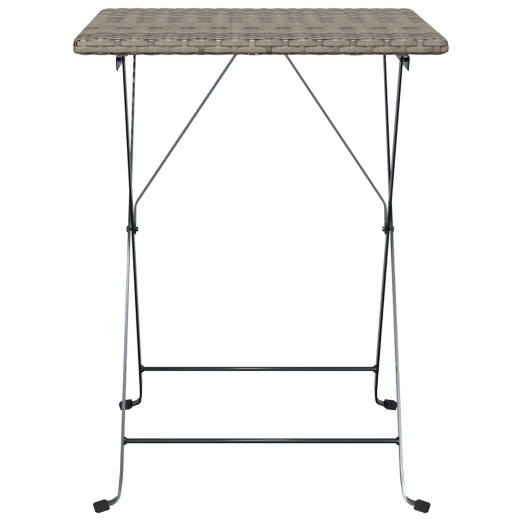 Tavolo Pieghevole da BistrÃ² Grigio 55x54x71 cm Polyrattan