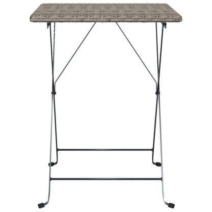 Tavolo Pieghevole da BistrÃ² Grigio 55x54x71 cm Polyrattan