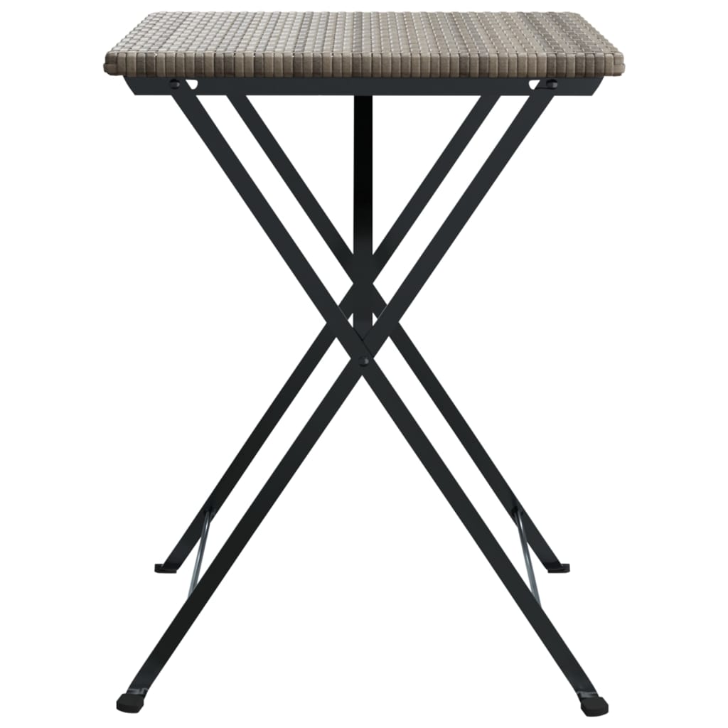 Tavolo Pieghevole da BistrÃ² Grigio 55x54x71 cm Polyrattan