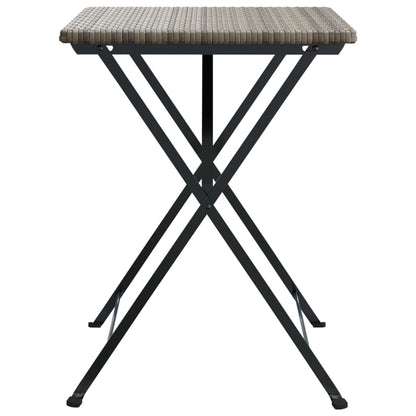 Tavolo Pieghevole da BistrÃ² Grigio 55x54x71 cm Polyrattan