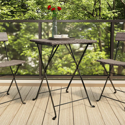 Tavolo Pieghevole da BistrÃ² Grigio 55x54x71 cm Polyrattan