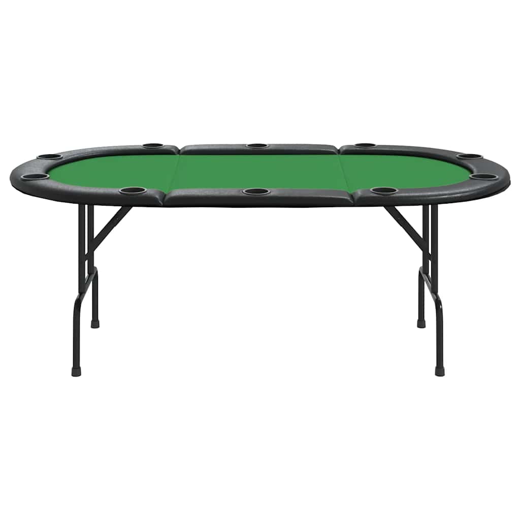 Tavolo da Poker Pieghevole 10 Giocatori Verde 207x106x76 cm