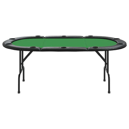 Tavolo da Poker Pieghevole 10 Giocatori Verde 207x106x76 cm