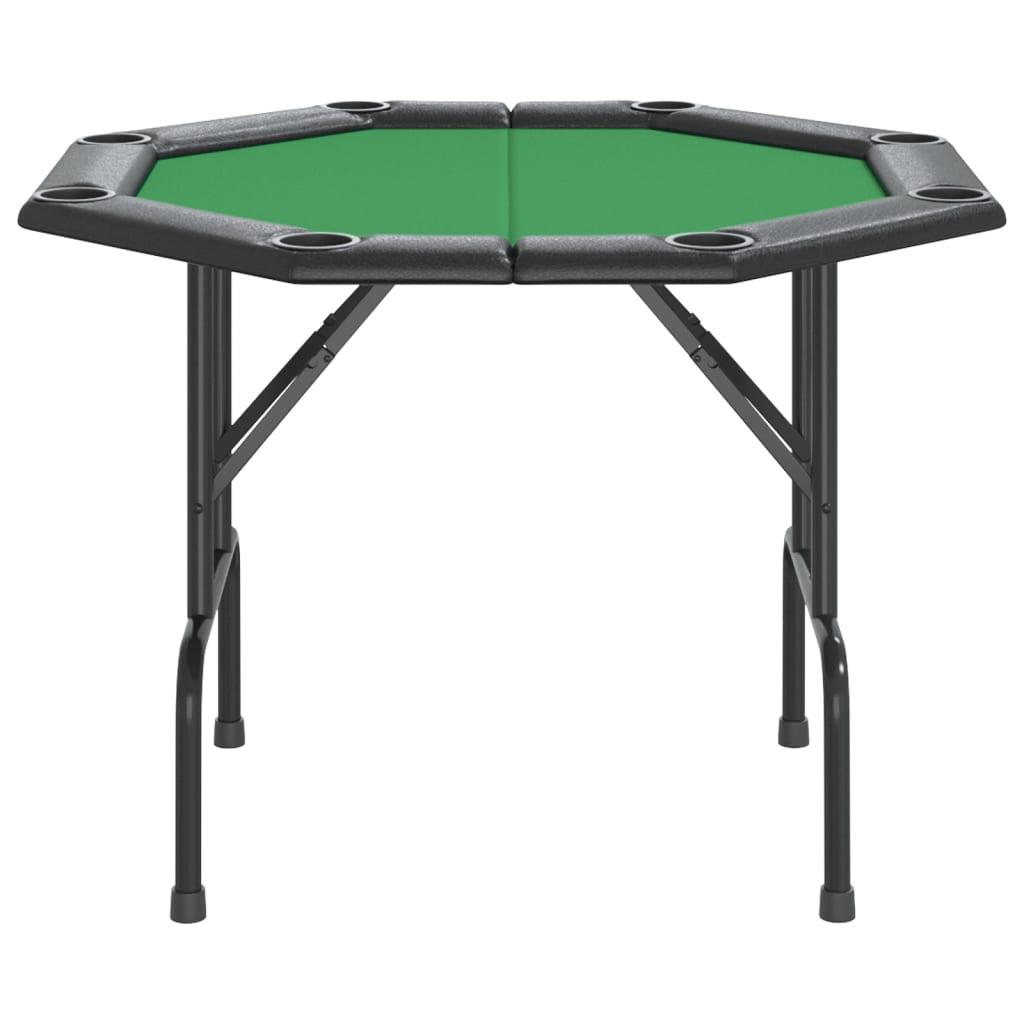 Tavolo da Poker Pieghevole 8 Giocatori Verde 108x108x75 cm