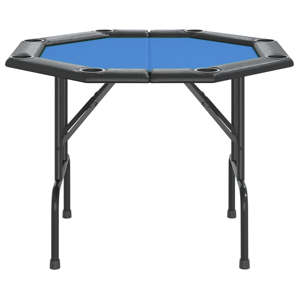 Tavolo da Poker Pieghevole 8 Giocatori Blu 108x108x75 cm