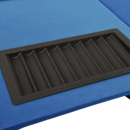 Tavolo da Poker con Vassoio Chip 10 Giocatori Blu 160x80x75 cm