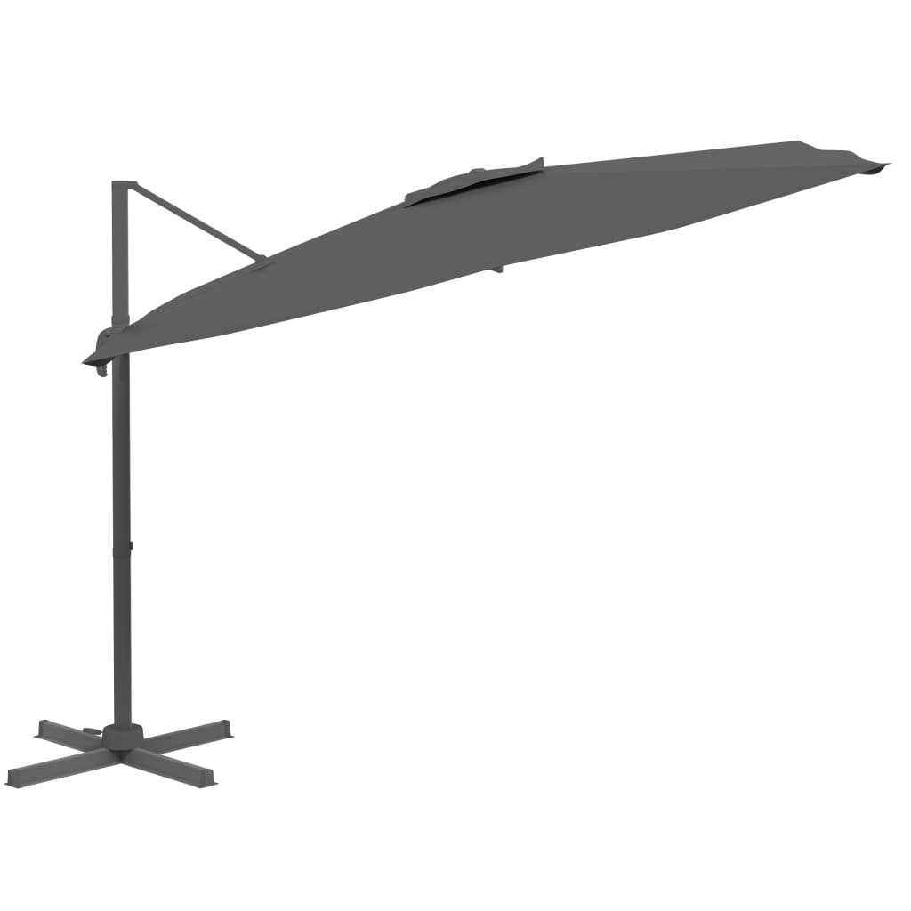 Ombrellone a Sbalzo con Palo in Alluminio 300x300 cm Antracite