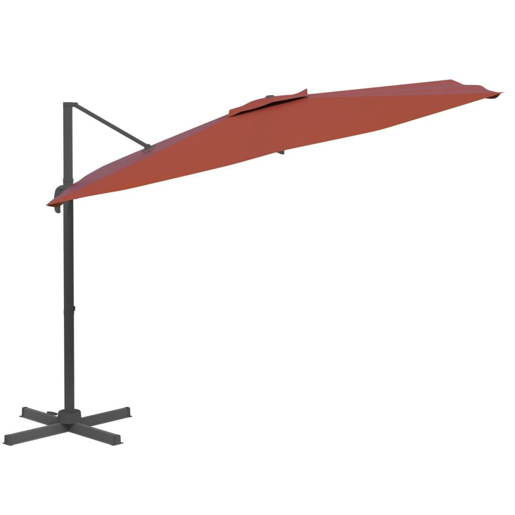 Ombrellone a Sbalzo con Palo Alluminio Terracotta 300x300 cm