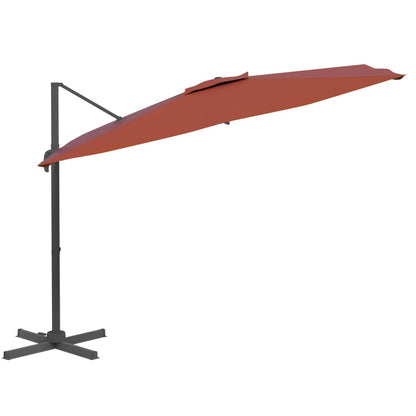 Ombrellone a Sbalzo con Palo Alluminio Terracotta 300x300 cm