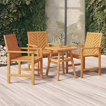 Sedie da Pranzo da Giardino 3pz Legno Massello di Acacia