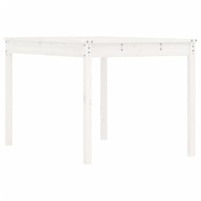 Tavolo da Giardino Bianco 121x82,5x76 cm Legno Massello di Pino