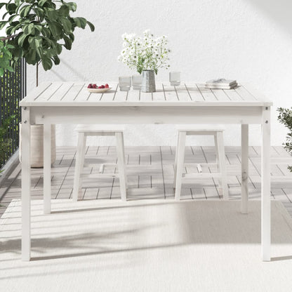 Tavolo da Giardino Bianco 121x82,5x76 cm Legno Massello di Pino