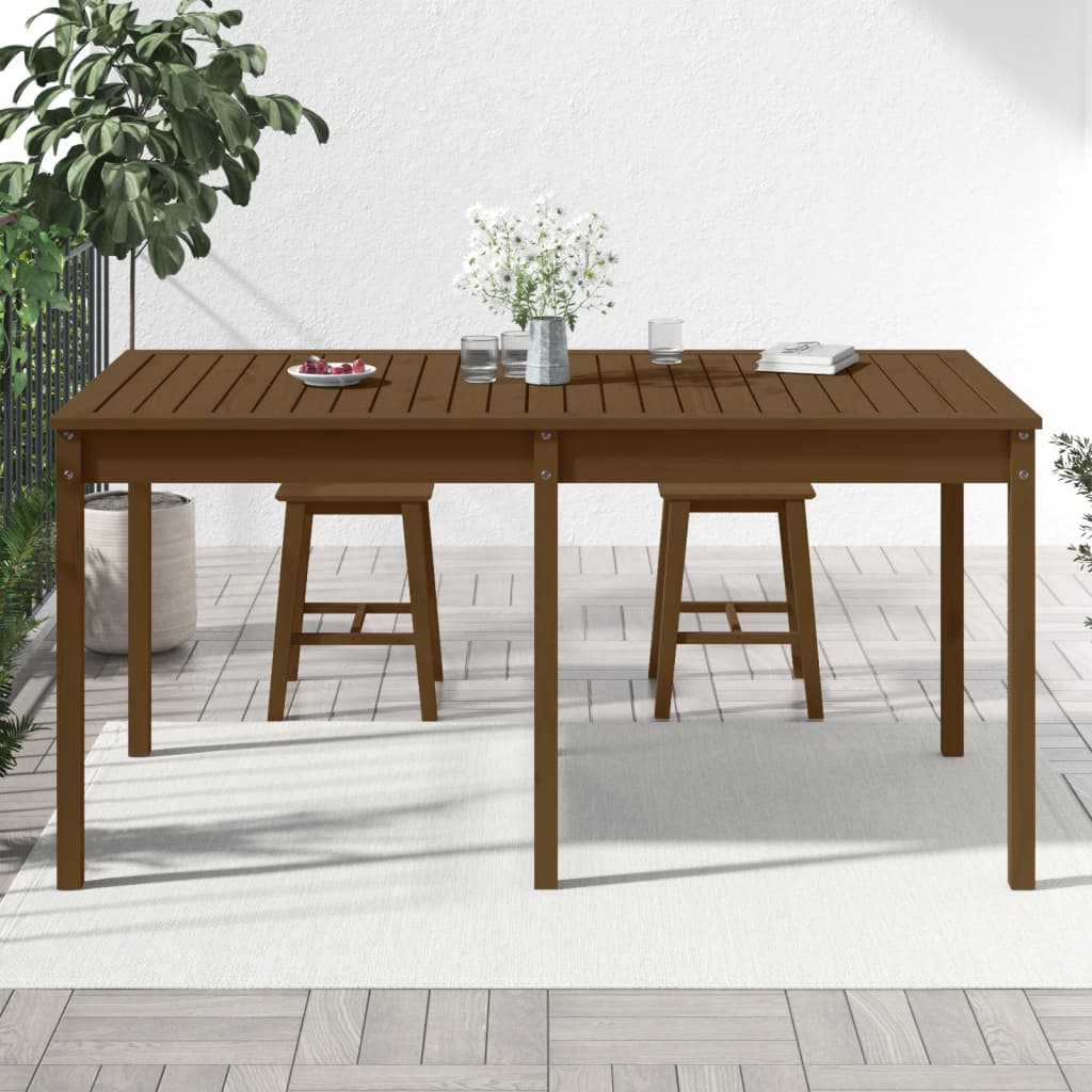 Tavolo da Giardino Ambra 159,5x82,5x76cm Legno Massello di Pino