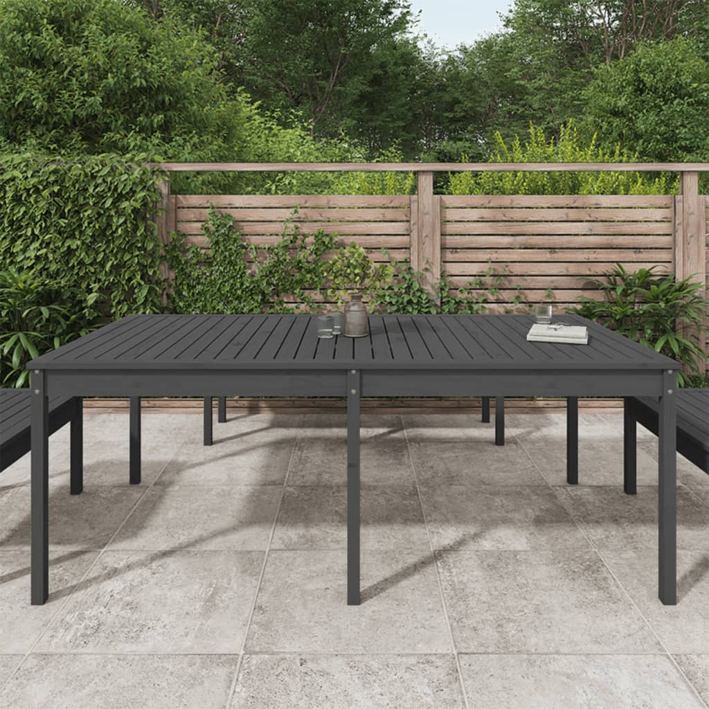 Tavolo da Giardino Grigio 203,5x100x76cm Legno Massello di Pino
