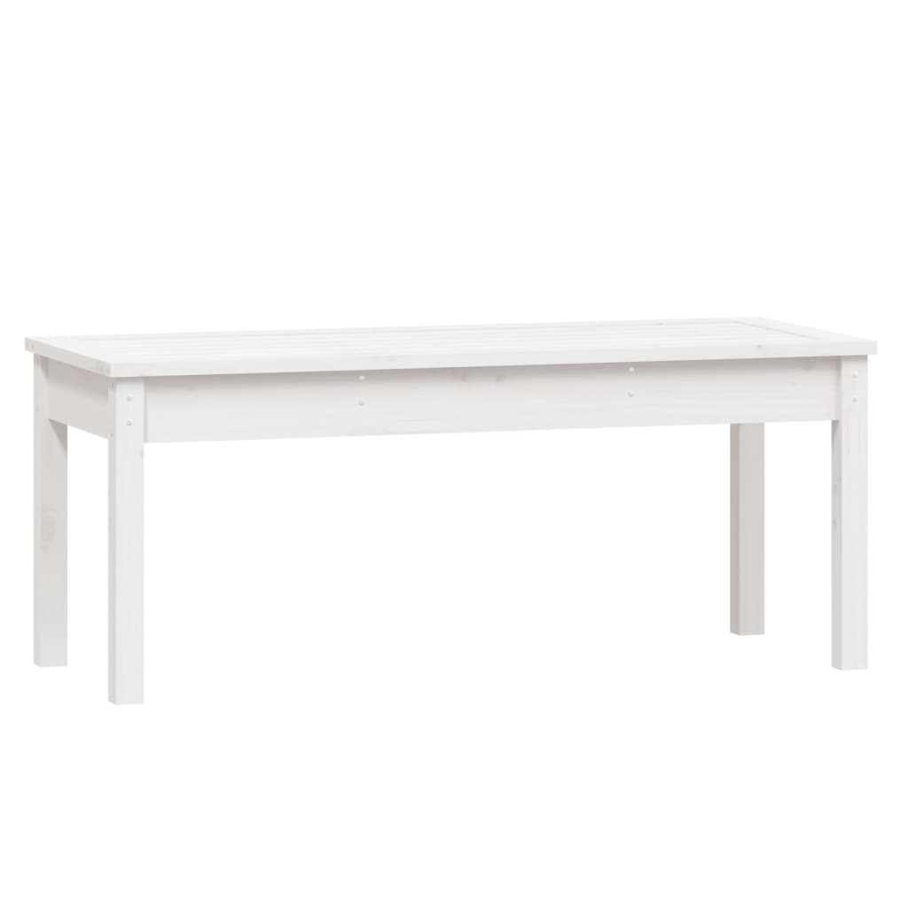 Panca da Giardino Bianca 109x44x45 cm Legno Massello di Pino