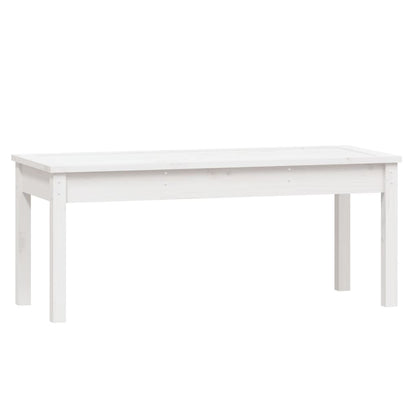 Panca da Giardino Bianca 109x44x45 cm Legno Massello di Pino