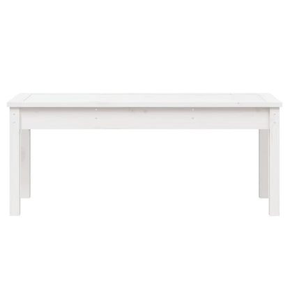 Panca da Giardino Bianca 109x44x45 cm Legno Massello di Pino