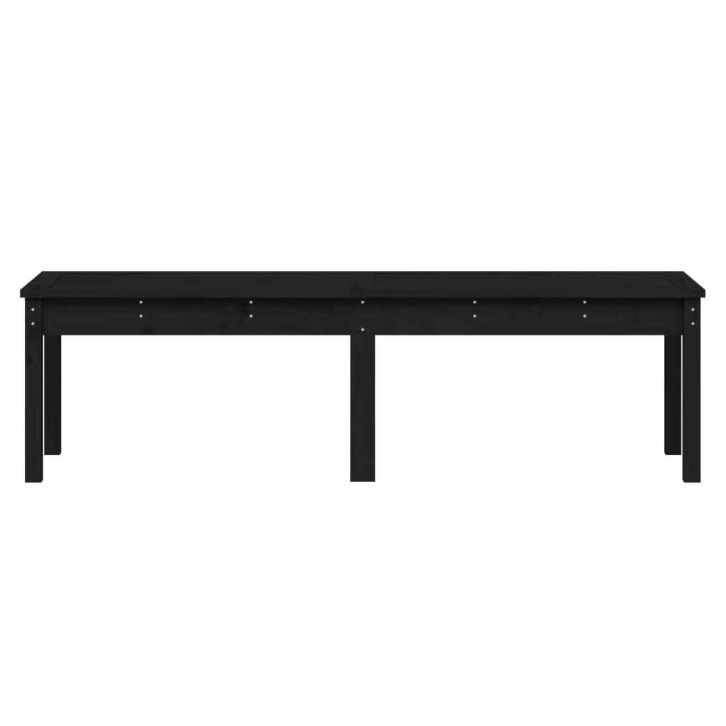 Panca Giardino 2 Posti Nera 159,5x44x45cm Legno Massello Pino