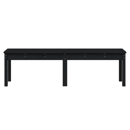 Panca Giardino 2 Posti Nera 159,5x44x45cm Legno Massello Pino