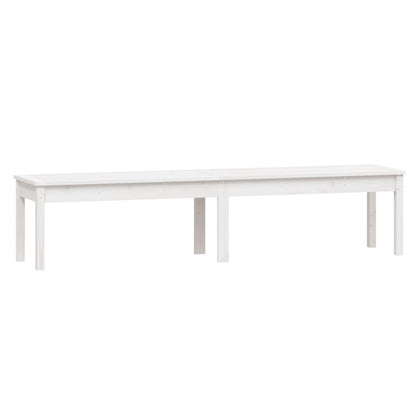 Panca Giardino 2 Posti Bianca 203,5x44x45cm Legno Massello Pino