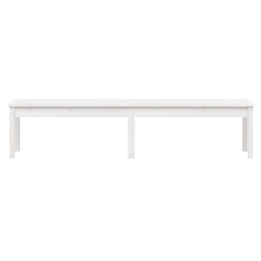 Panca Giardino 2 Posti Bianca 203,5x44x45cm Legno Massello Pino