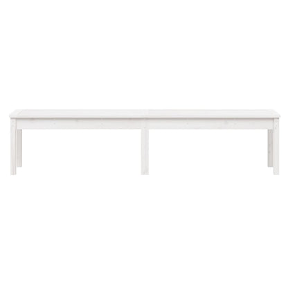 Panca Giardino 2 Posti Bianca 203,5x44x45cm Legno Massello Pino