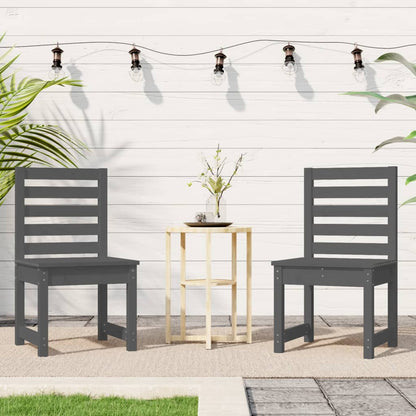 Sedie da Giardino 2pz Grigie 50x48x91,5 in Legno Massello Pino
