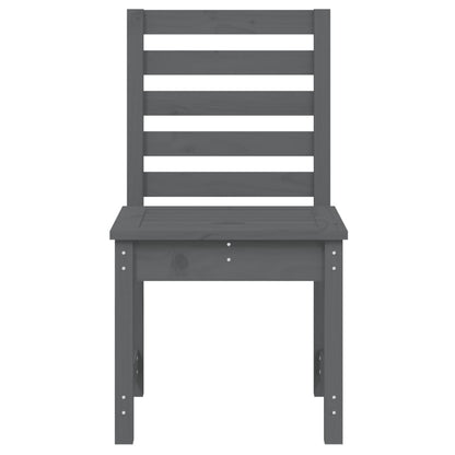 Sedie da Giardino 2pz Grigie 50x48x91,5 in Legno Massello Pino