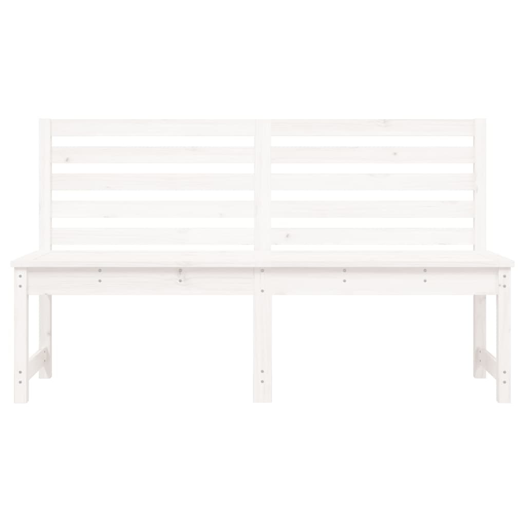 Panca da Giardino Bianca 157,5 cm in Legno Massello di Pino