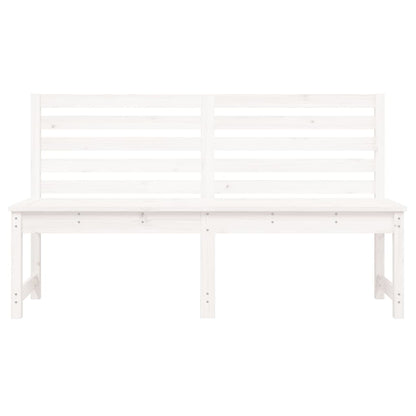 Panca da Giardino Bianca 157,5 cm in Legno Massello di Pino