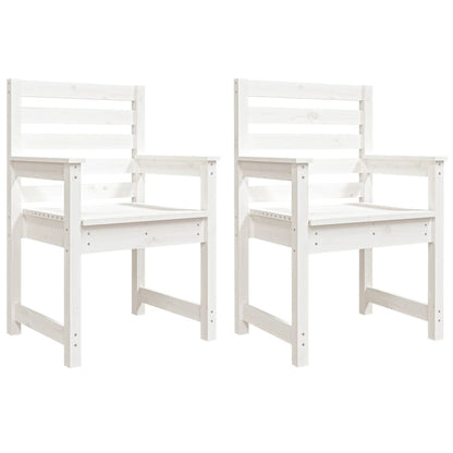 Sedie da Giardino 2pz Bianche 60x48x91cm Legno Massello di Pino