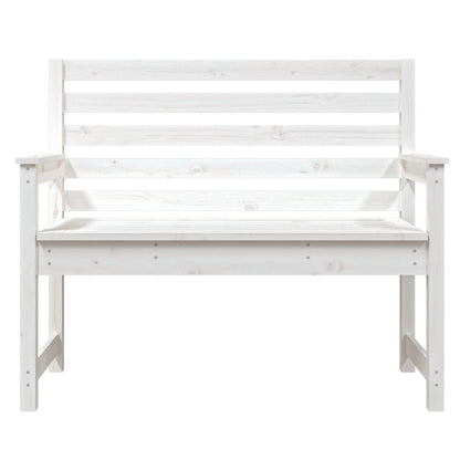 Panca da Giardino Bianca 109x48x91,5 cm Legno Massello di Pino