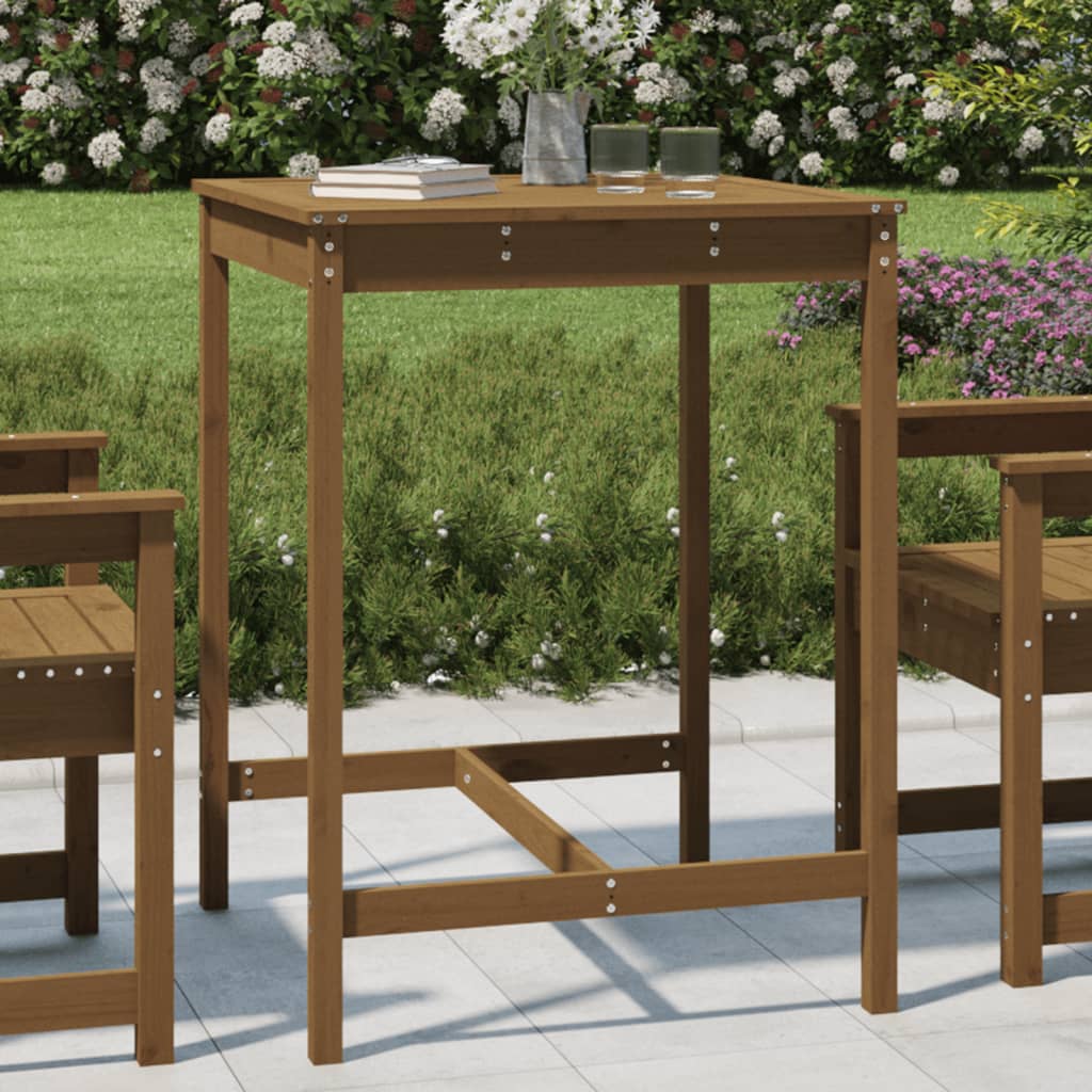 Tavolo da Giardino Ambra 82,5x82,5x110cm Legno Massello di Pino