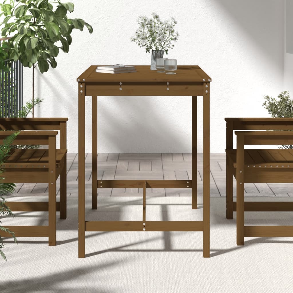 Tavolo da Giardino Ambra 121x82,5x110 cm Legno Massello di Pino