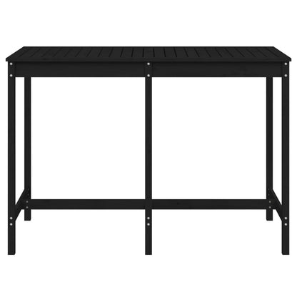 Tavolo da Giardino Nero 159,5x82,5x110cm Legno Massello di Pino