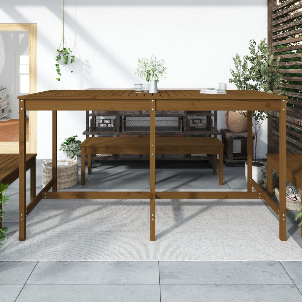 Tavolo da Giardino Ambra 203,5x90x110cm Legno Massello di Pino