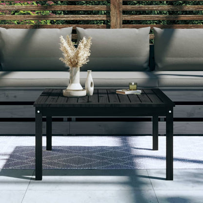 Tavolo da Giardino Nero 82,5x82,5x45 cm Legno Massello di Pino
