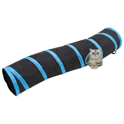Tunnel per Gatti a S Nero e Blu 122 cm Poliestere