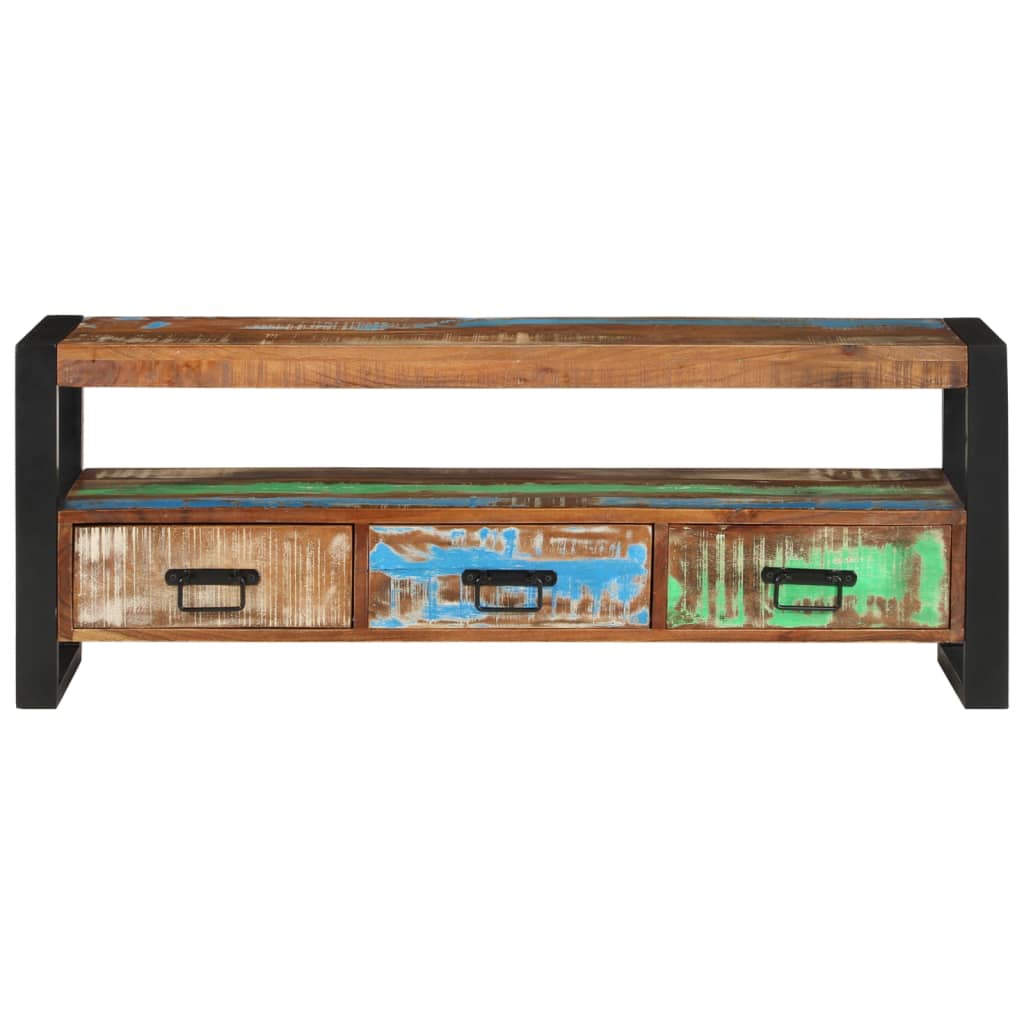 Mobile Porta TV 120x30x45 in Legno Massello di Recupero