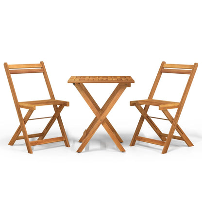Set BistrÃ² Pieghevole 3pz in Legno Massello di Acacia