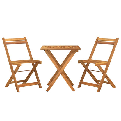Set BistrÃ² Pieghevole 3pz in Legno Massello di Acacia