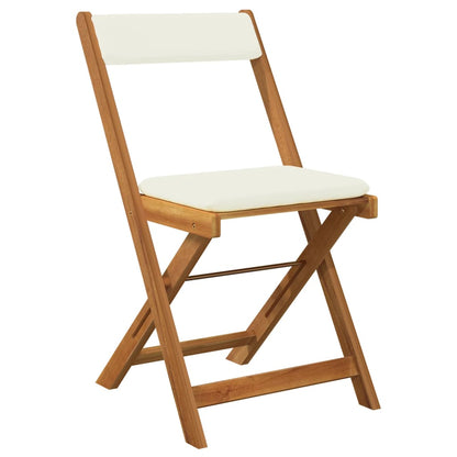 Set da BistrÃ² Pieghevole 3pz con Cuscini Legno Massello Acacia