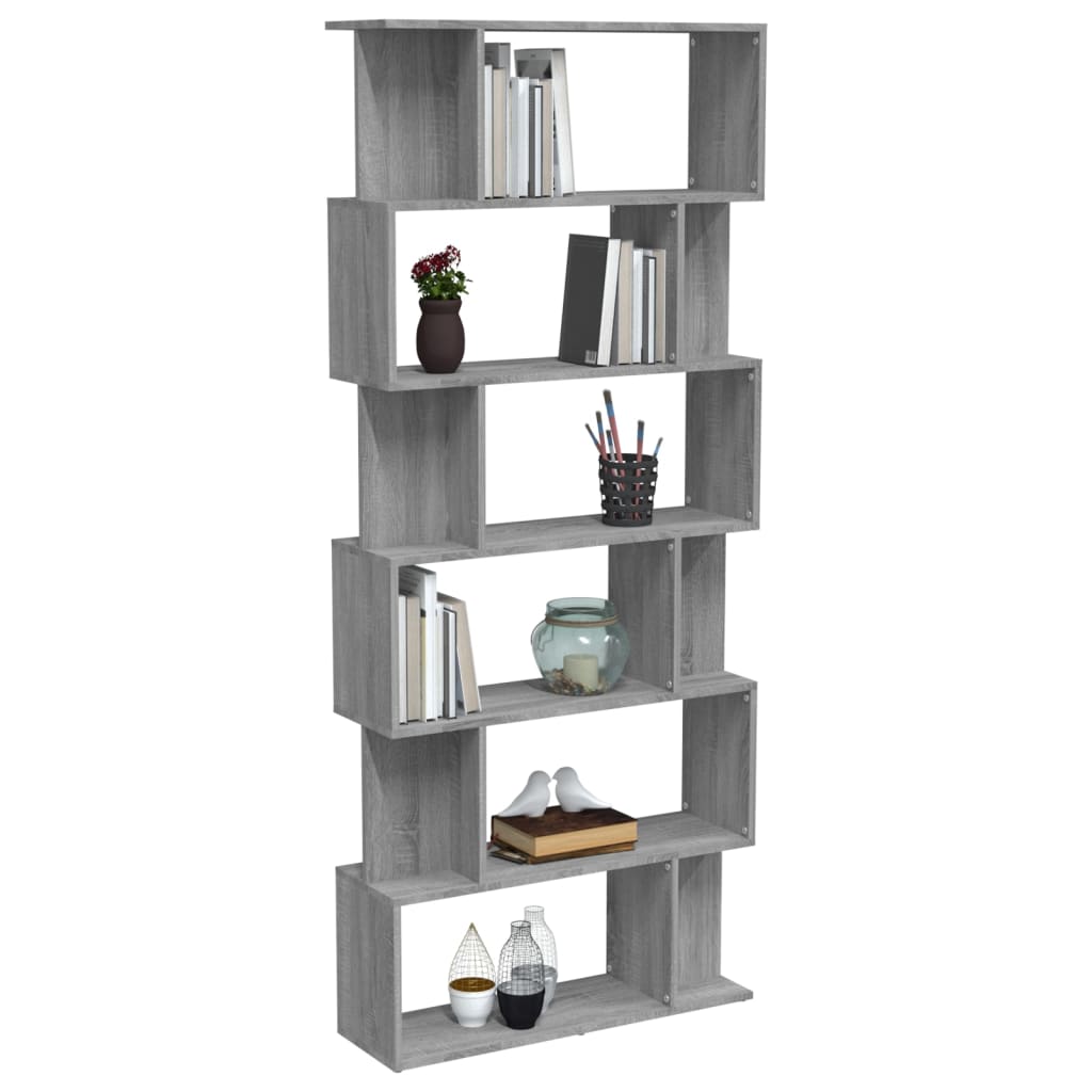 Libreria/Divisorio Grigio Sonoma 80x24x192 cm Legno Multistrato