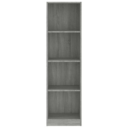 Libreria 4 Ripiani Grigio Sonoma 40x24x143 cm Legno Multistrato
