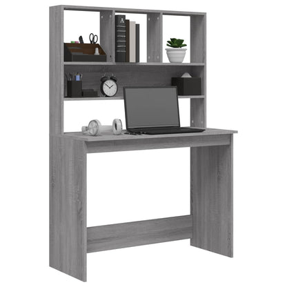 Scrivania Mensole Grigio Sonoma 102x45x148 cm Legno Multistrato