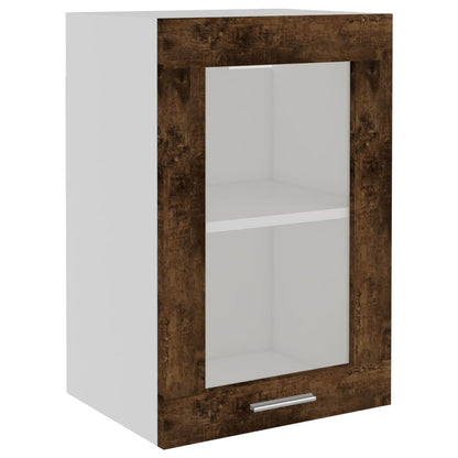 Mobile Pensile Vetro Rovere Fumo 40x31x60 cm Legno Multistrato