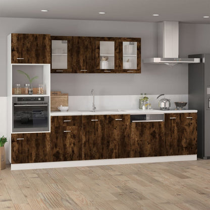 Mobile Pensile Vetro Rovere Fumo 40x31x60 cm Legno Multistrato